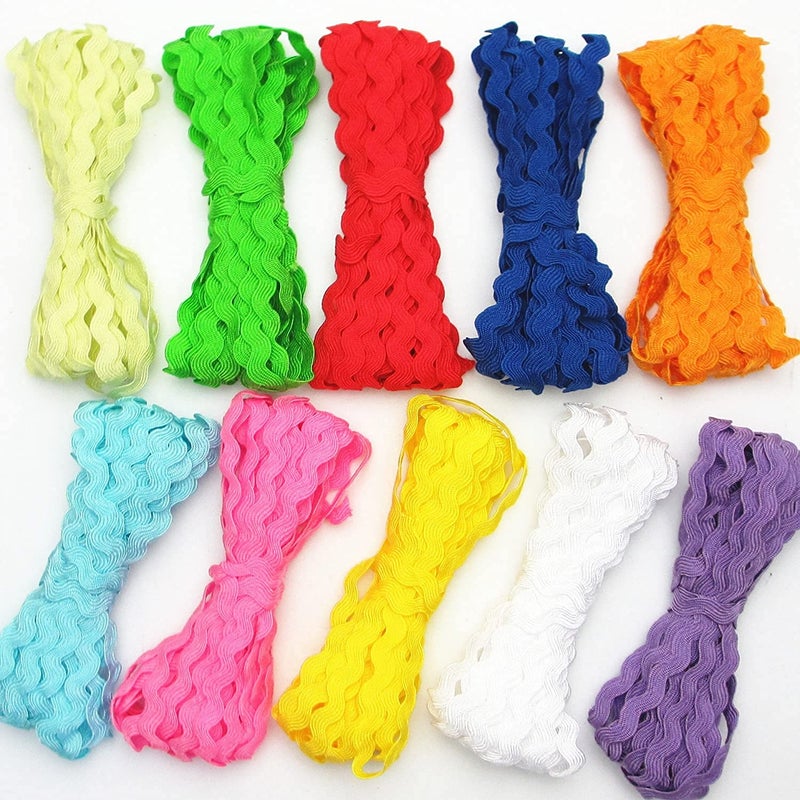 Dandan DIY 50yards Multi-Colors Colorful 5mm Wave Bending Fringe Trim Ribbon for Clothes Dress Sewing Flower Making Home Party Wedding Decoration Lace Ribbon Craft Supply - Image 2